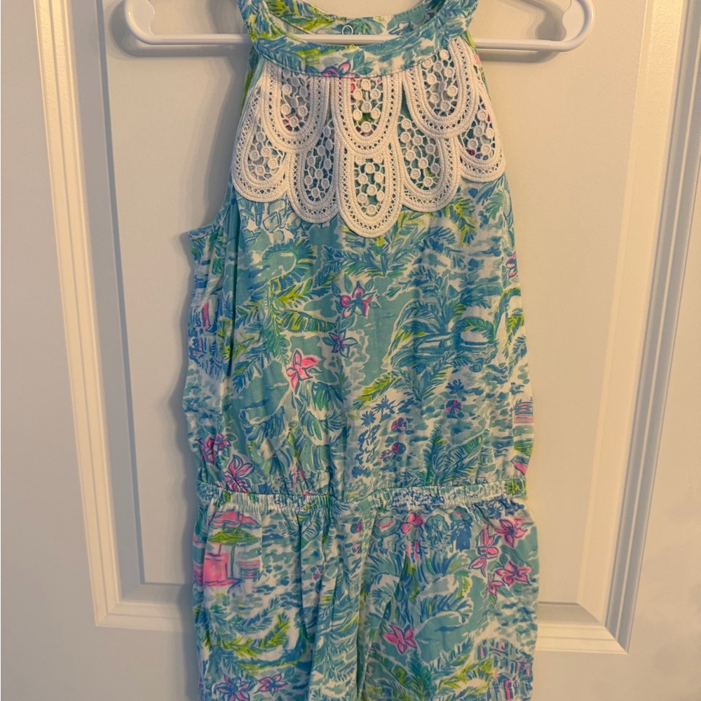 Lilly Pulitzer Blue and Green Kids Romper